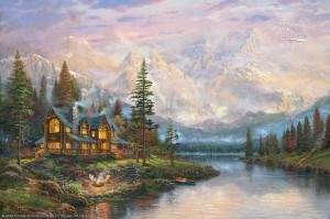 Cathedral Mountain Lodge by Thomas Kinkade