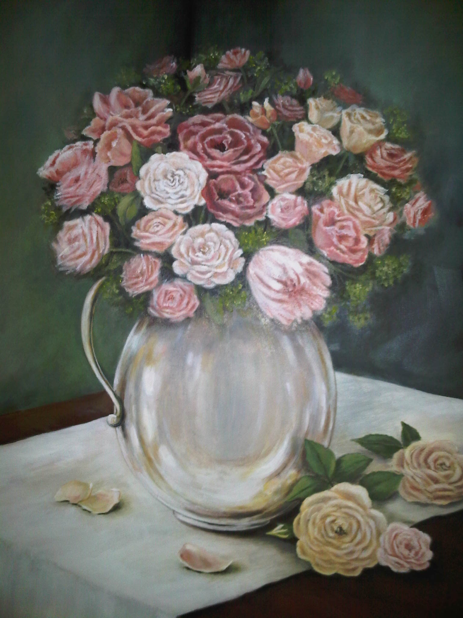 Flowers in Silver Vase SOLD